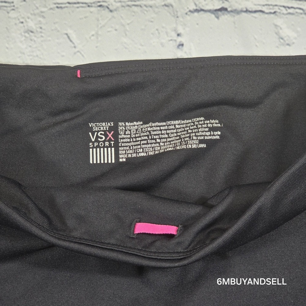 Victorias Secret VSX Sport Leggings Med Black High Rise Cropped Athletic Pants - Picture 3 of 9